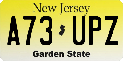 NJ license plate A73UPZ