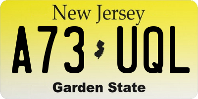 NJ license plate A73UQL