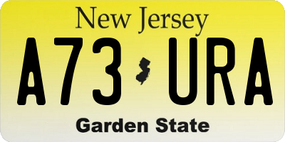 NJ license plate A73URA