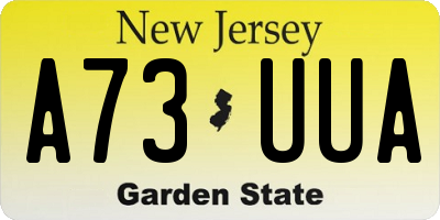 NJ license plate A73UUA