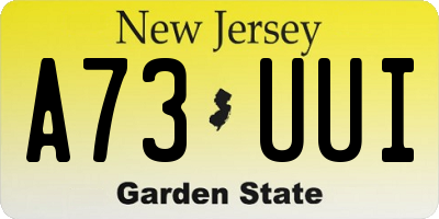 NJ license plate A73UUI
