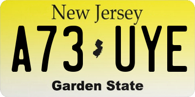 NJ license plate A73UYE