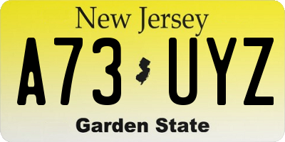 NJ license plate A73UYZ