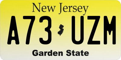 NJ license plate A73UZM