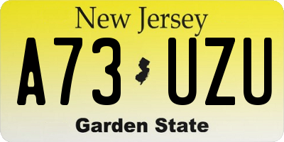 NJ license plate A73UZU