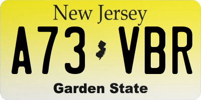 NJ license plate A73VBR