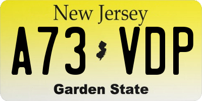 NJ license plate A73VDP