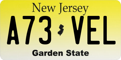 NJ license plate A73VEL