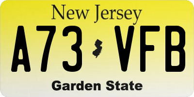 NJ license plate A73VFB