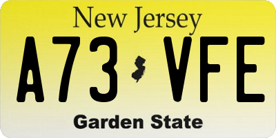 NJ license plate A73VFE