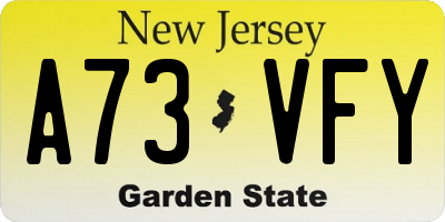 NJ license plate A73VFY