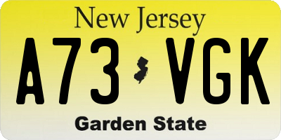 NJ license plate A73VGK