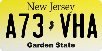 NJ license plate A73VHA