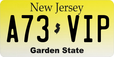 NJ license plate A73VIP