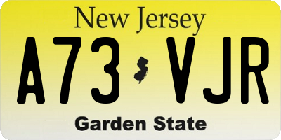 NJ license plate A73VJR