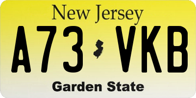 NJ license plate A73VKB