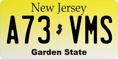 NJ license plate A73VMS