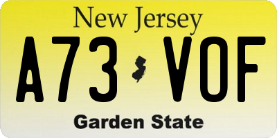 NJ license plate A73VOF