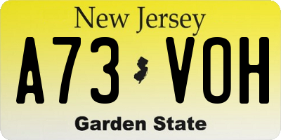 NJ license plate A73VOH