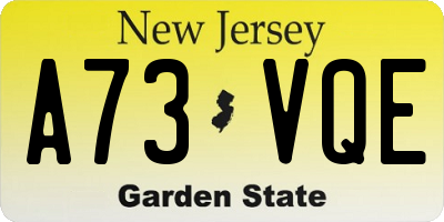 NJ license plate A73VQE