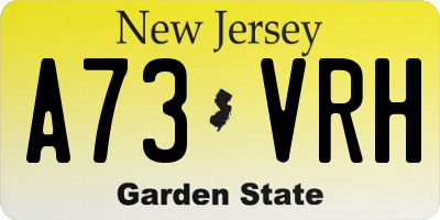 NJ license plate A73VRH