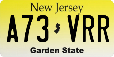 NJ license plate A73VRR