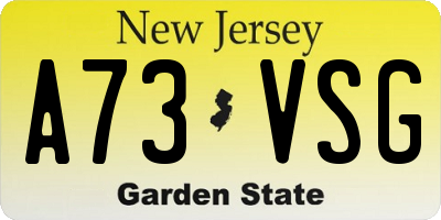 NJ license plate A73VSG