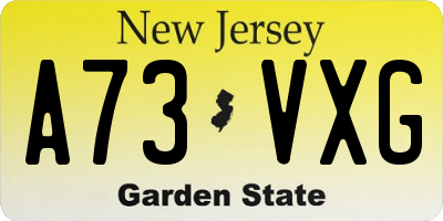 NJ license plate A73VXG