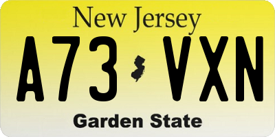 NJ license plate A73VXN