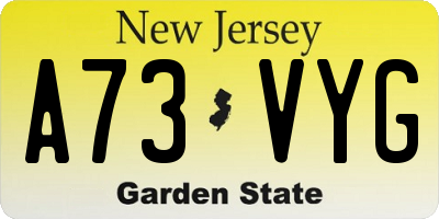 NJ license plate A73VYG