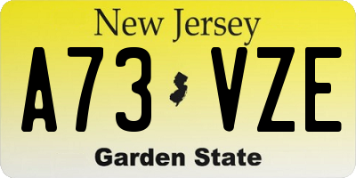 NJ license plate A73VZE