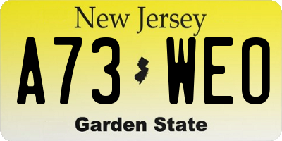 NJ license plate A73WEO