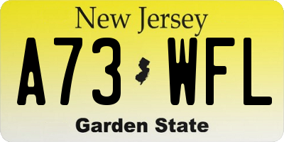 NJ license plate A73WFL