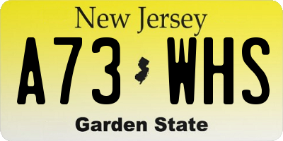 NJ license plate A73WHS