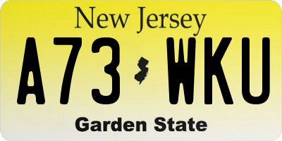 NJ license plate A73WKU