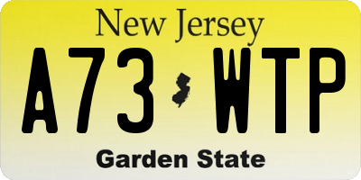 NJ license plate A73WTP