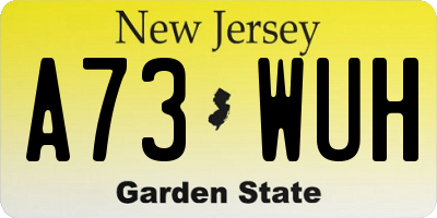 NJ license plate A73WUH