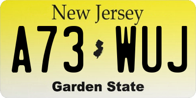 NJ license plate A73WUJ