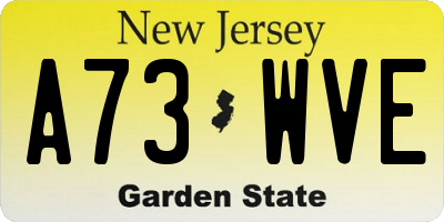 NJ license plate A73WVE
