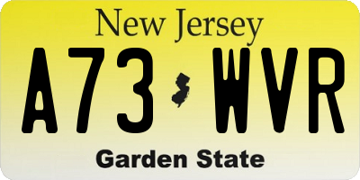 NJ license plate A73WVR