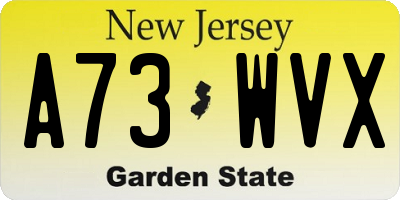 NJ license plate A73WVX