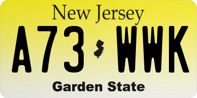 NJ license plate A73WWK