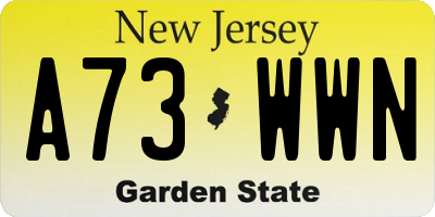 NJ license plate A73WWN