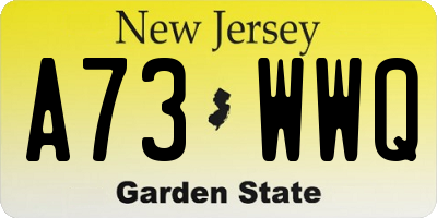 NJ license plate A73WWQ