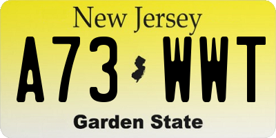 NJ license plate A73WWT