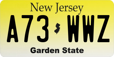 NJ license plate A73WWZ