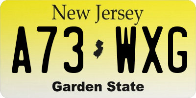 NJ license plate A73WXG