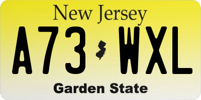 NJ license plate A73WXL