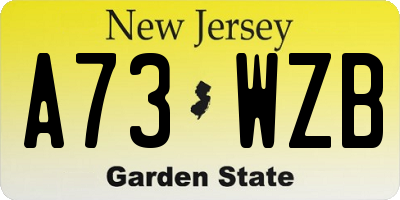 NJ license plate A73WZB