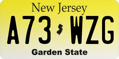 NJ license plate A73WZG